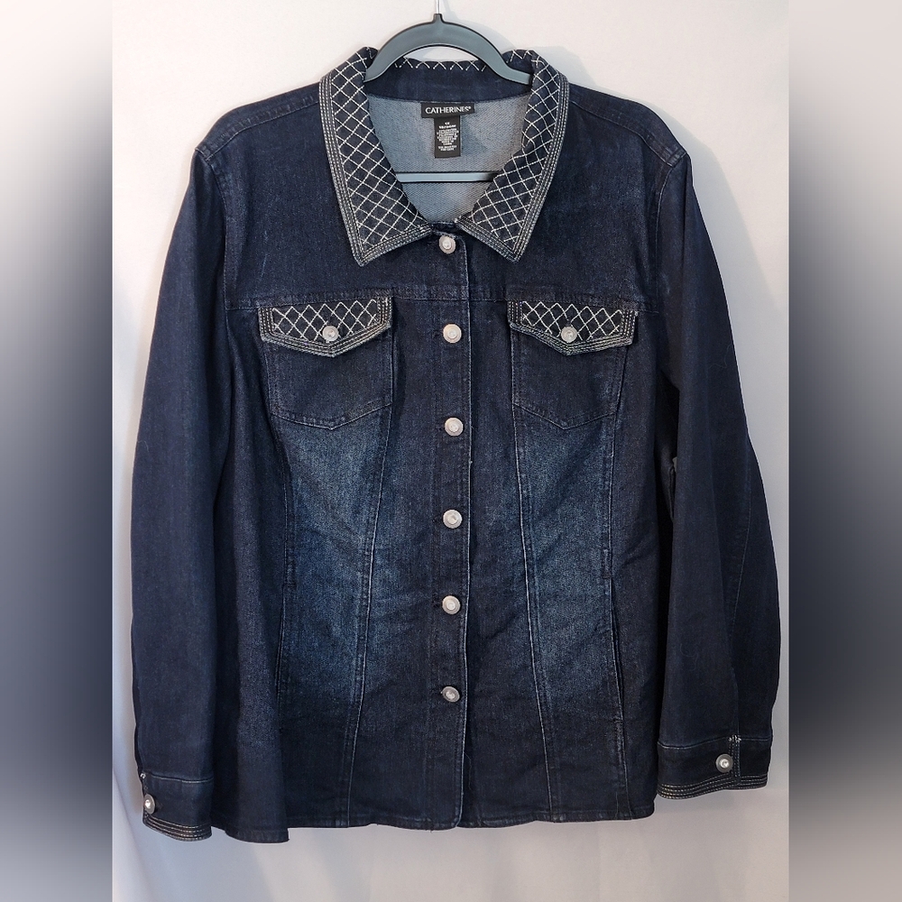 Catherines Denim Jacket With Embroidery Sie 1X 18/20W